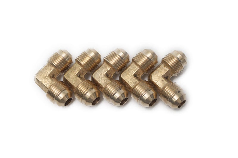 LTWFITTING Brass 3/8" OD 90 Degree Flare Union Elbow,Brass Flare Tube Fitting(Pack of 5) - Image 1